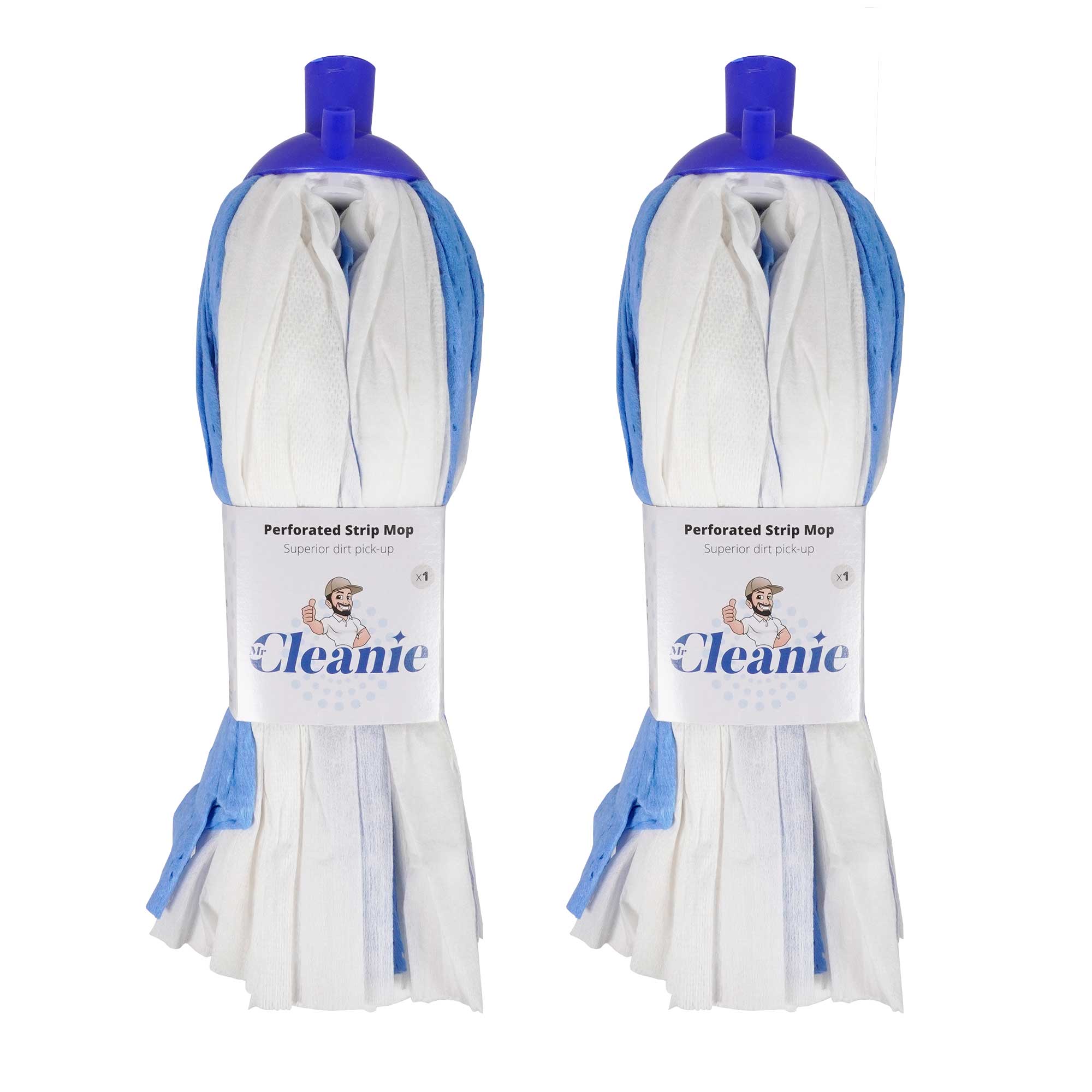 Mr Cleanie Perforated Strip Mop Replacement Head for Household Cleaning Kitchen Bathroom 2-Pack