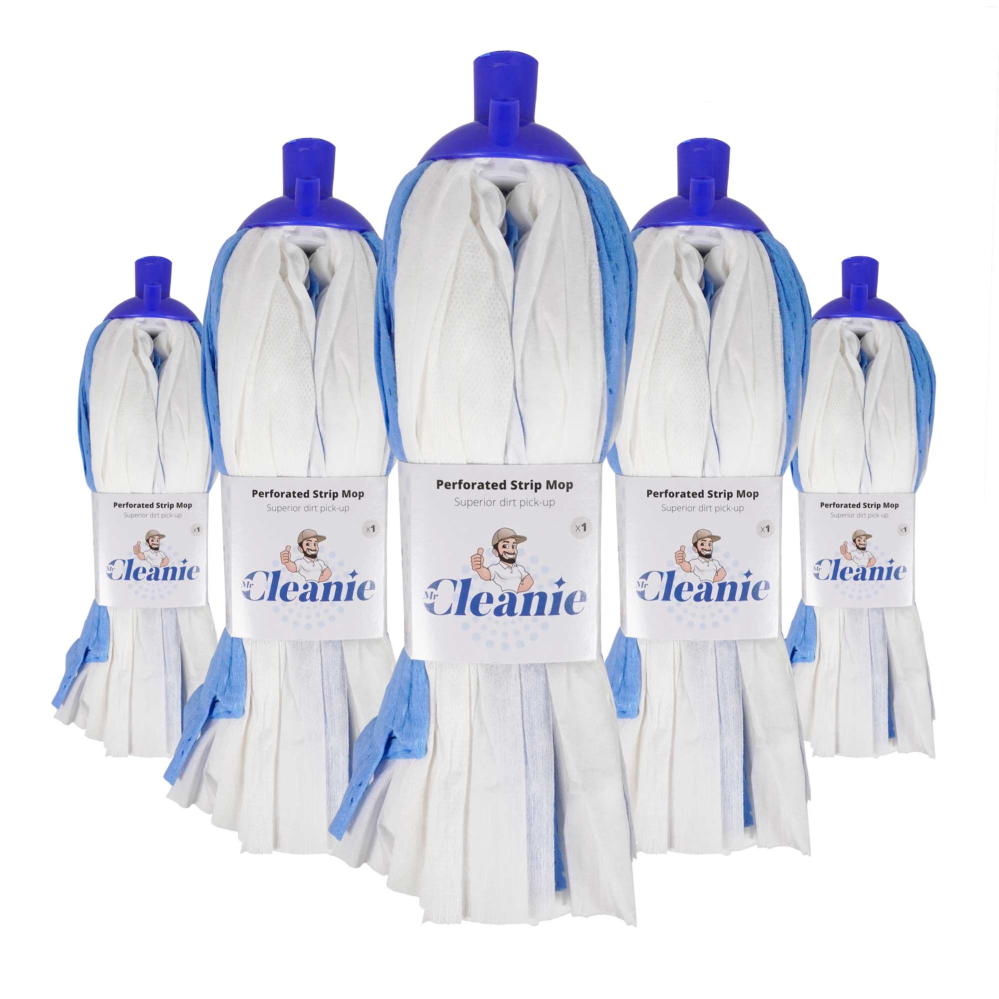 Mr Cleanie Perforated Strip Mop Replacement Head for Household Cleaning Kitchen Bathroom 5-Pack
